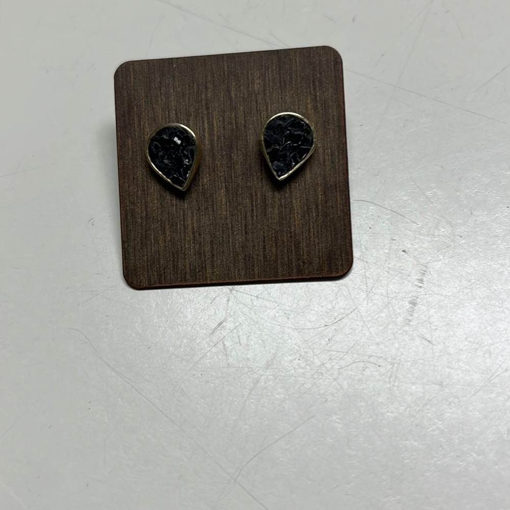 Teardrop Black Diamond Shard Earrings